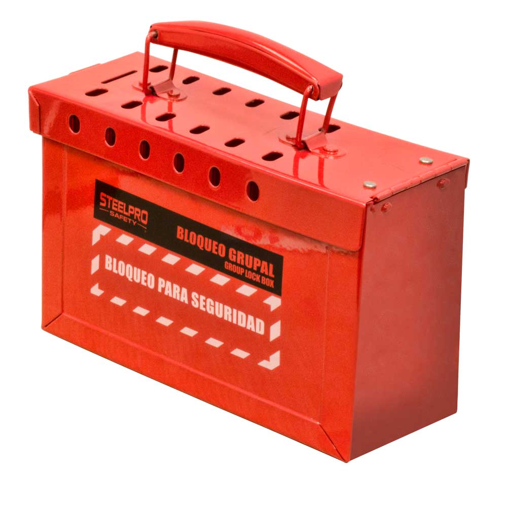 CAJA DE BLOQUEO GRUPAL ROJA - steelprosafety