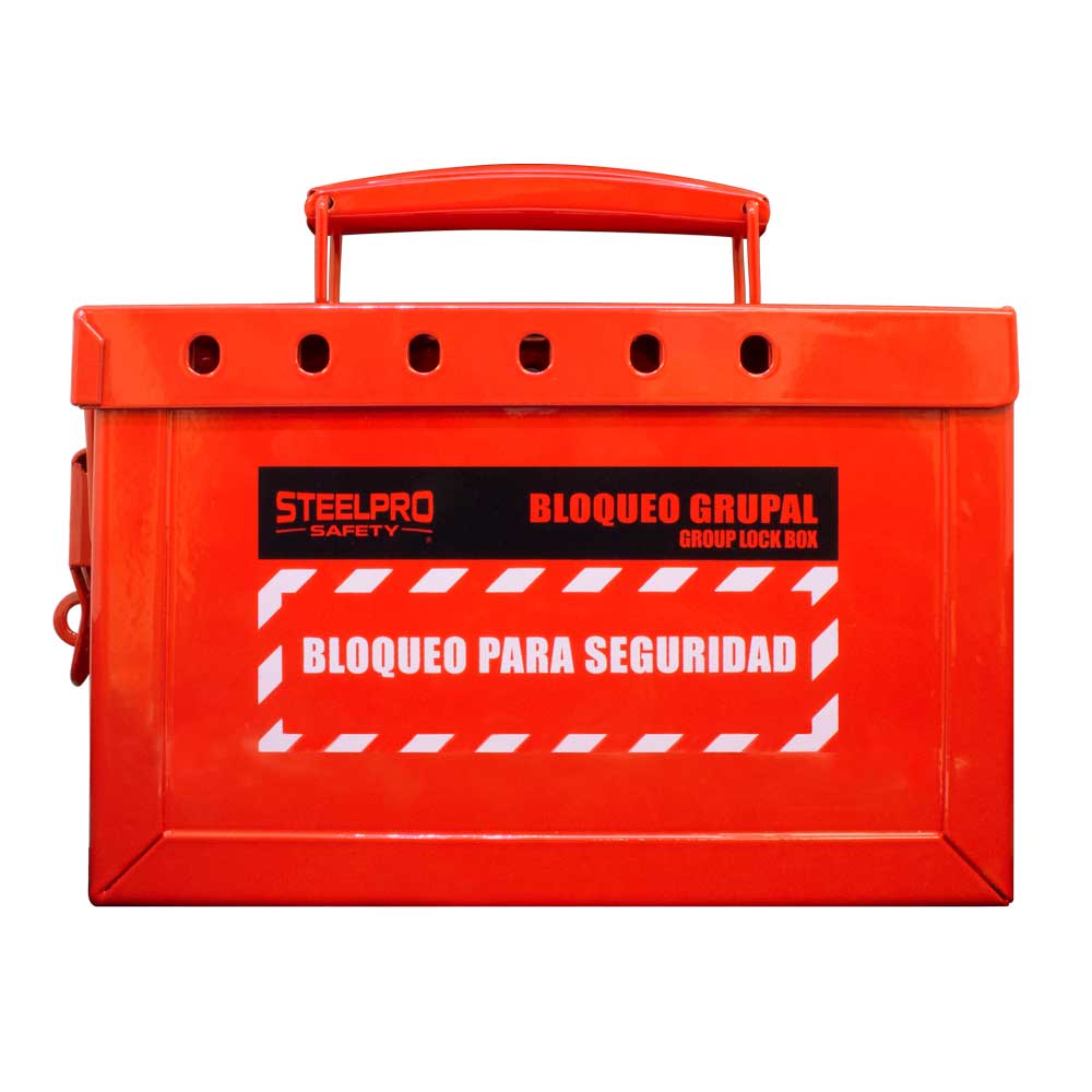CAJA DE BLOQUEO GRUPAL ROJA - steelprosafety